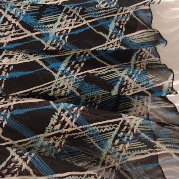 Apostrophe Sz M Sheer Ruffled Neck Pleated Gathered Waist Blouse Top w/ Camisole - Picture 11 of 11